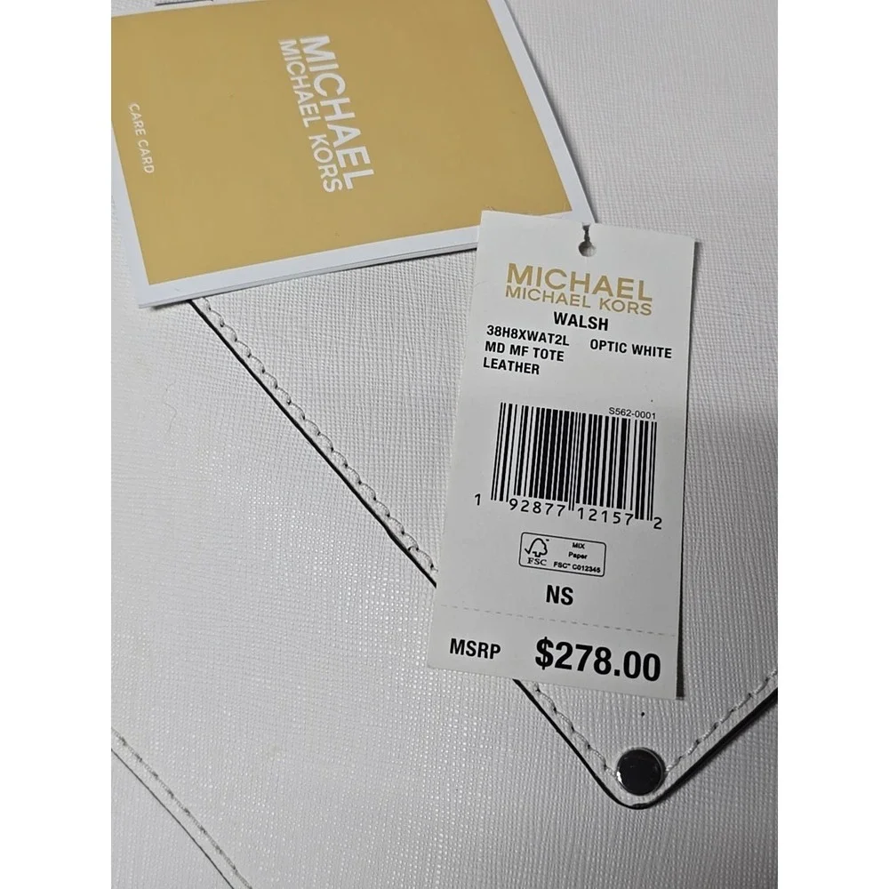 Michael Kors Walsh Tote‎ Bag White Hand Bag Purse Travel Bag